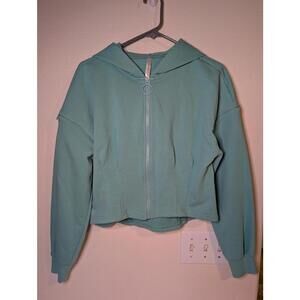 Fabletics Cropped Zip-Up Hoodie Women's Medium Turqouise